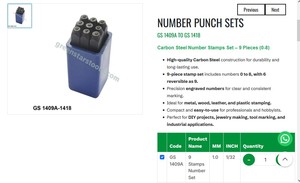 Number Punch Stamp Set 9 Pieces Steel Marking <b>Tools</b> Jewelry <b>Tools</b> <b>Engraving</b> Hand <b>Tools</b> Number Set |Item No GS-1415 - Product Image 3