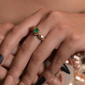 Intricate Gajaah 925 Sterling Silver "Window to Brilliance" Polki Diamond & Pavé Diamond <b>Statement</b> <b>Ring</b> For Women And Girls - Product Image 1