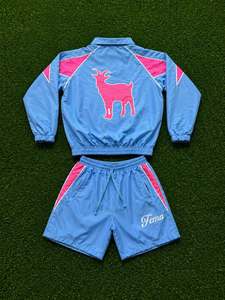Unisex Lightweight Windbreaker Short Set Nylon Breathable Casual Sports Windbreaker <b>Tracksuits</b> - Product Image 2