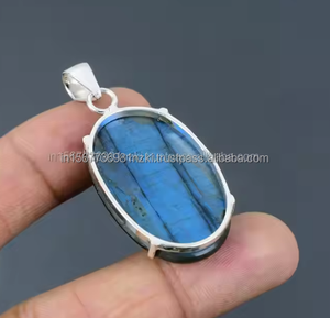 Collar bohemio de Plata de Ley 925 Natural hecho a mano, colgante de forma ovalada de cristal Natural, regalo para ella con colgantes elegantes - Product Image 3