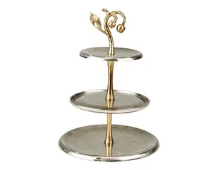 Flower Petal Shaped Lustrous Fancy Wedding Cake Stand High quality Metallic 3 Tier Cake Stand Creative Modern Cake & Pastries S