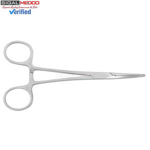 Pinzas Hemostáticas Crile Curvas de Acero Inoxidable 5.5, Alicates Quirúrgicos Manuales con Mordazas Largas Serradas y Mecanismo de Bloqueo para Uso General - Product Image 4