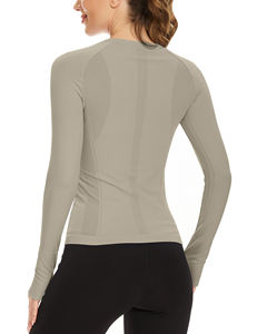 Chemise de yoga pour femme à manches longues, sans couture, coupe ajustée, pour la course à pied, la gym et le fitness, vêtements de sport, chemise de yoga pour femme - Product Image 6