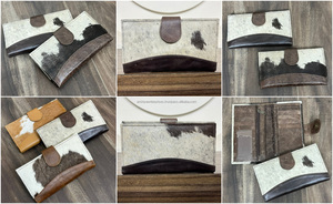 Wholesale Genuine Cowhide Leather <b>Women's</b> <b>Large</b> Flap Wallet Hair-on-Hide Western Style <b>Purse</b> RFID Blocking Custom Logo Available - Product Image 3