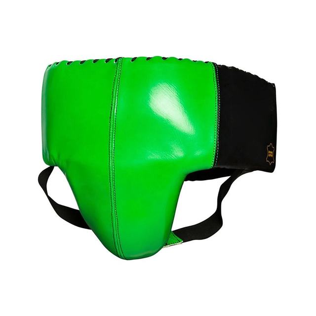 Green PU Leather Boxing Groin Guard Protective Fighting Protector for MMA Taekwondo Kickboxing Training Accessory