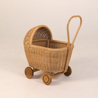 Magnifique poussette pour poupée en rotin, de haute qualité, petite poussette pour enfant, chariot pour poupées, rangement pour poupées