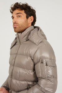 Veste d'hiver matelassée brillante personnalisée pour homme, manteau chaud à capuche en duvet, épais, imperméable, pour l'extérieur, mode décontractée - Product Image 6