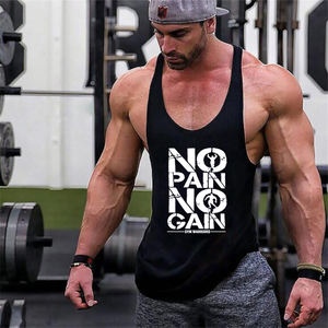 Camisetas sin mangas deportivas para hombre con logo 'No Pain No Gain', de estilo holgado, de secado rápido, para entrenamiento y gimnasio, ideales para dropshipping. - Product Image 3