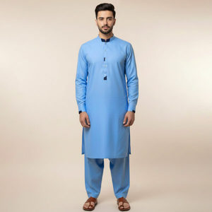 Shalwar Kameez pour hommes en coton et polyester, vêtements ethniques formels pour l'Inde et le Pakistan - Product Image 2