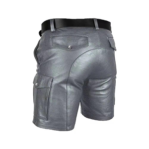 Shorts de Cuero, Material de Cuero Suave, Shorts de Cuero Elegantes para Uso Diario, Shorts de Cuero con Diseño de Cintura Ajustable - Product Image 4