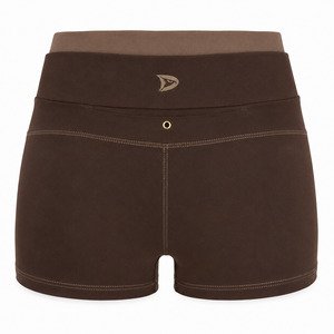 Shorts Deportivos de Cintura Alta para Mujer, Color Sólido, Transpirables, Tejidos en Spandex y Poliéster, Cintura Elástica, Corte Regular, con Logotipo - Product Image 1