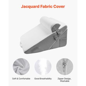 Juego de Almohadas Ortopédicas para Cama, 3 Piezas, Soporte de Espuma Ajustable con Funda Lavable de Jacquard - Product Image 3