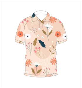 Polo à imprimé floral pour hommes, beige, manches courtes, décontracté, respirant, léger, coupe ajustée, à la mode, pour l'été - Product Image 1
