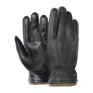 Gants d'hiver en cuir de vache véritable pour hommes, avec doublure en polaire, pour écran tactile, chauds, pour le cyclisme, usage quotidien - Product Image 4