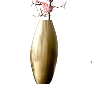 Jarrón de Metal Dorado Antiguo Hecho a Mano en India con Forma de Capullo para Bodas, Fiestas, Hogar, Sala de Estar, Mesa, Floreros - Product Image 3