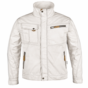 Chaqueta de Lana Blanca para Hombre, Estilo Varsity, Delgada, a la Moda, Resistente al Viento y Ecológica - Product Image 1