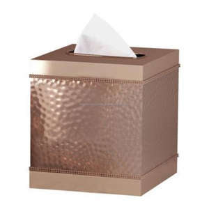 Buy Online Kitchen Napkin <b>Storage</b> and Display Box Reusable High Quality Copper Cover Metal <b>Tin</b> Tissue Box and Dispensary on Sale - Product Image 1