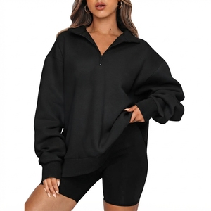 Sudadera de Mujer Personalizada con Logotipo Bordado, de Gran Tamaño, Gruesa, Cómoda y de Venta Caliente, Unisex, de Algodón con Cuello Redondo en Relieve - Product Image 3
