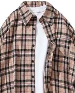 Chemise décontractée à carreaux gris pour homme, en coton et polyester, manches longues, boutonnée, motif à carreaux, toucher doux, style quotidien - Product Image 4