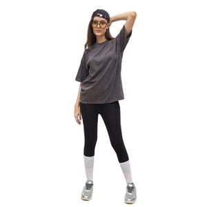 Camiseta de Cuello Redondo Extra Grande para Mujer, 100% Algodón, Jersey Lavado, Corte Holgado, Color Sólido, Manga Corta, Top Informal para Todas las Temporadas - Product Image 4