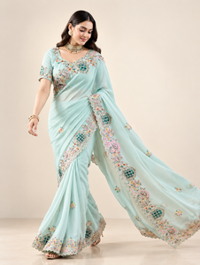 Sari de Seda Personalizado de Diseño Indio para Mujer, Hermoso Diseño Patola, Estilo Tradicional, para Bodas y Fiestas, Zardosi - Product Image 5