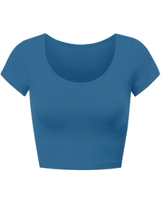 Crop top pour femmes, vêtements décontractés tendance, avec impression de logo personnalisée et service OEM de fabrication sur mesure - Product Image 3