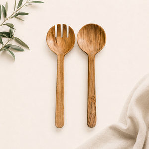 Great Quality Mango Wood Salad Server Set Eco-Friendly Wooden Serving Spoon and Fork for Salad <b>Pasta</b> & Grains In Factory Price - Product Image 1