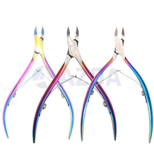 Vente en gros de pinces à cuticules de haute qualité en acier inoxydable recouvert de titane multicolore, coupe-cuticules, éliminateur de peaux mortes, manucure, pédicure - Product Image 5