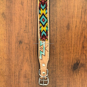 Usine directe en cuir usiné à la main perlé réglable et rembourré en cuir de vachette véritable collier de chien robuste Durable colliers pour animaux de compagnie - Product Image 4