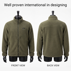 Chaqueta Bomber Sherpa Premium de 240 GSM, Color Marrón Caramelo, Cierre Frontal Completo, Bolsillos en el Pecho, Panel Trasero, Impermeable, Resistente al Viento, Camuflaje - Product Image 5