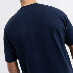 Camiseta de Cuello Redondo de Algodón y Spandex Lisa de Primera Calidad para Streetwear, Venta al Por Mayor - Product Image 5