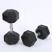 Haltères hexagonaux en caoutchouc avec noyau en fer pour salle de sport à domicile, de 1 kg à 40 kg