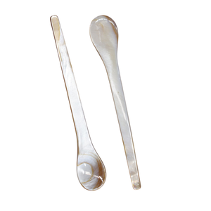 Masterpiece MOP Shell Spoon Fish Flower Long Handle Mirror Polish Custom Logo Luxury Coffee <b>Dessert</b> Server Storage - Product Image 2