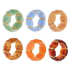 Brazalete de resina artesanal con diseño geométrico irregular, pulsera de acrílico con cordón, joyería para mujer AL MALIK CRAFT - Product Image 3