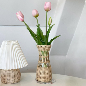 แจกันหวายที่สวยงามสำหรับถือดอกไม้และแจกันดอกไม้สีเขียวตกแต่งบ้าน - Product Image 3