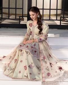 NOUVEAU DESIGN LANCE LA LAUTERIE SHARAR AVEC PALAZO ET DUPATTA, STYLE PEPLUM, TISSU EN SOIE NATURELLE LOURDE ET COTON MULTICOLOUR, TRAVAIL DAGHA 5 MM - Product Image 2