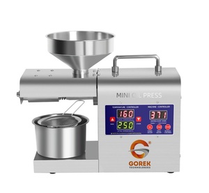 Presse à huile miniature Gorek Technologies en acier inoxydable, à vis, pressage à froid, contrôleur numérique, 3-5 kg/h, semi-automatique, pour huile de sésame - Product Image 2