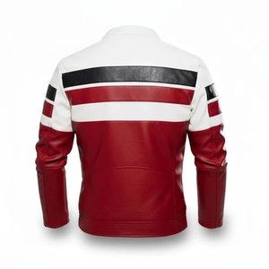 Veste en cuir pour moto pour homme de qualité supérieure personnalisée - Style motard - Imperméable - Coupe-vent - Manches longues - Protection hivernale - 240g - Product Image 2