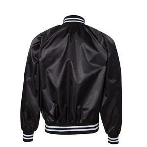 Wholesale Men's Satin Bomber <b>Jacket</b> Regular Fit Solid Color Button Closure Waterproof Custom Streetwear Winter Varsity <b>Jackets</b> - Product Image 2