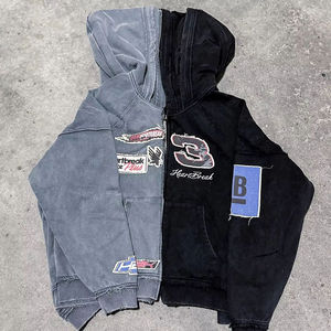 เสื้อฮู้ดปักลายดอกไม้สำหรับผู้ชาย สไตล์สตรีทแวร์ งานศิลปะ ผลิตเสื้อสเวตเชิ้ตแบบสั่งทำ ขายส่งจากโรงงาน - Product Image 3