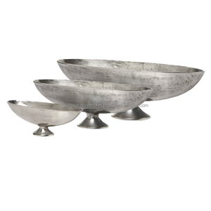 Cuenco de compota de flores de aluminio hecho a mano cromado ecológico de estilo americano de calidad superior, jarrón de centro de mesa de boda para - Product Image 3