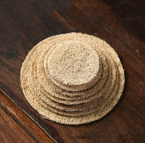 Sous-verre en luffa naturel écologique pour théière, 2 couches, isolation thermique, taille personnalisable, pour café, fabriqué au Vietnam - Product Image 1