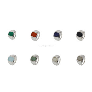 925 Sterling Silver Men's Gemstone <b>Ring</b> Original <b>Crystal</b> Luxury Premium Handmade Pear Cut Religious Wedding Gift Bulk Authentic - Product Image 3