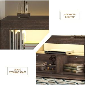 Mobile TV Moderno DFW in Legno Marrone Stile Rustico con Ampio Cassetto Portaoggetti Lucido per TV da 40 50 55 60 65 70 75 Pollici - Product Image 5