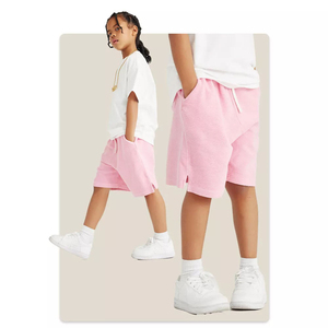 Pantalones Cortos Bermuda de Algodón Rosa para Niños, Cintura Media Elástica, Estilo Casual, Color Sólido, Tejido Transpirable - Product Image 2