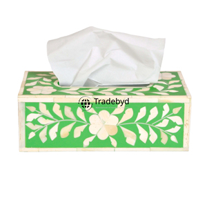 ที่ใส่กระดาษทิชชูและกล่องใส่ของตกแต่งบ้านสุดหรู ทำมือ ฝังลายกระดูก  รักษ์โลก ระดับพรีเมียม เหมาะสำหรับร้านค้าปลีก Tradebyd - Product Image 4