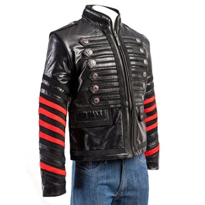 Blouson aviateur tendance pour homme en cuir de mouton véritable, chaud et respirant, style motard, pour l'hiver, en vente - Product Image 6