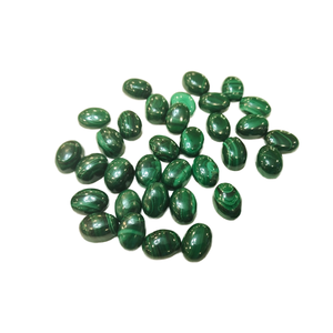 Vente en gros de pierres précieuses naturelles de malachite taille ovale en vrac pierre verte semi-précieuse pour la fabrication de bijoux - Product Image 1
