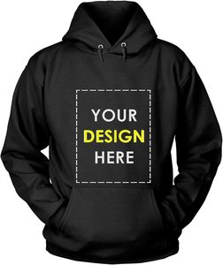 Sweat-shirt à capuche unisexe noir en polyester tricoté, imprimé numériquement, motif uni, coupe décontractée, logo sur le devant, respirant - Product Image 1