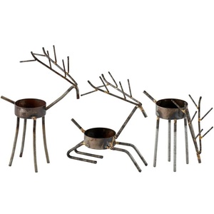 Porte-bougie rond en métal au design élégant, motif cerf de la forêt, fait main, décoration de Noël, décoration de salon, décoration de table - Product Image 4